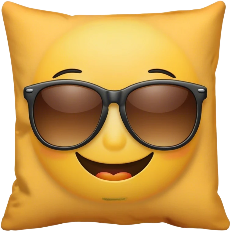 smile face with sunglasses on a pillow emoji