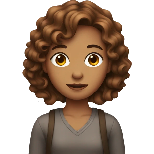 girl with brown wavy hair emoji
