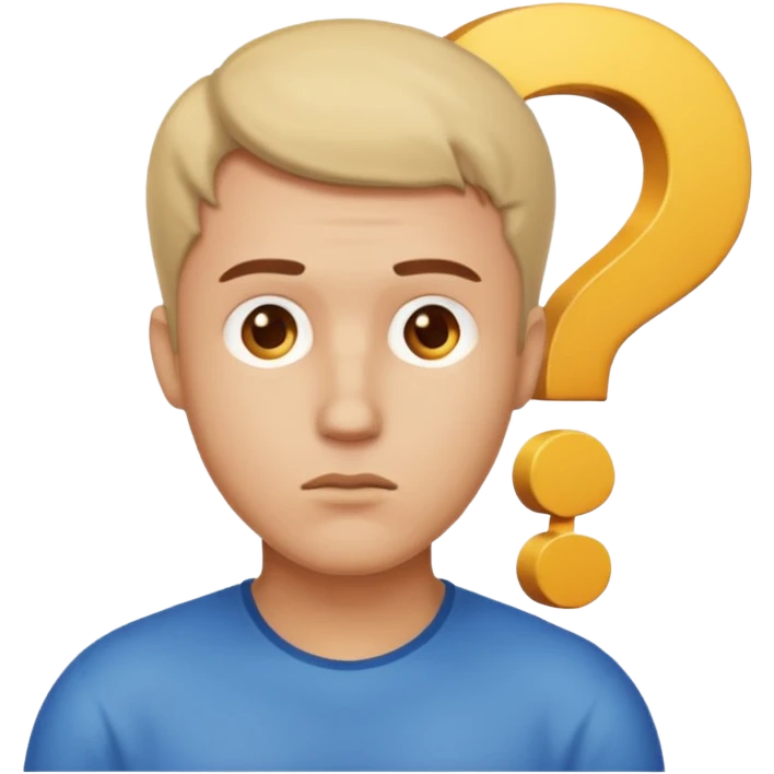 bust of a man with a question mark emoji