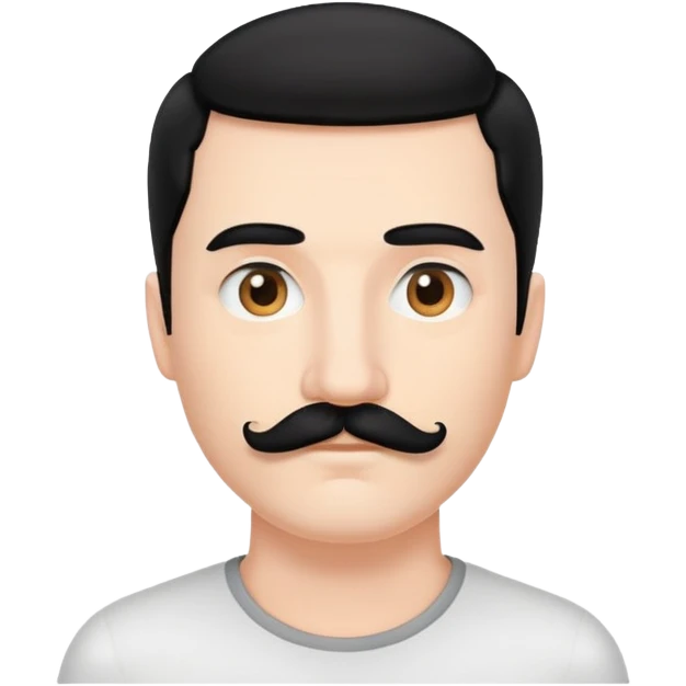 White mam with black square mustache and black hair  emoji