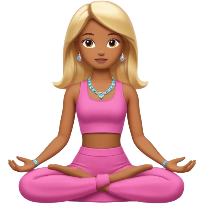 Brown skin blonde hair Barbie meditating  emoji