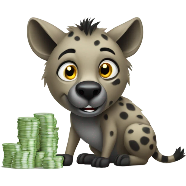 Hyena counting money emoji