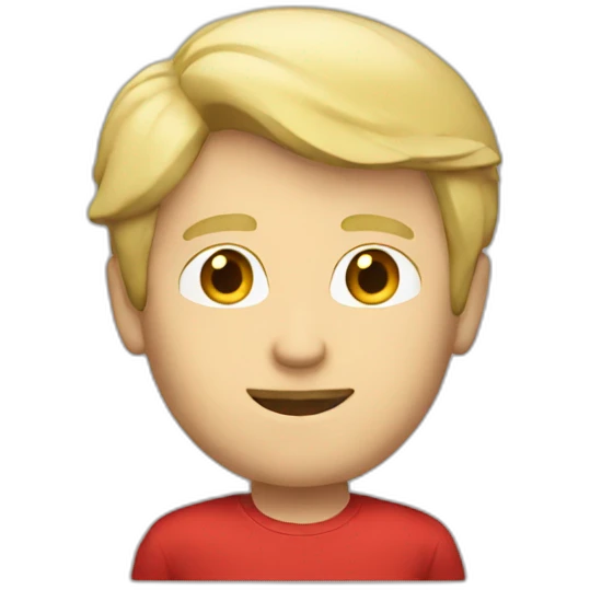 Professor medium length blonde hair man red shirt emoji