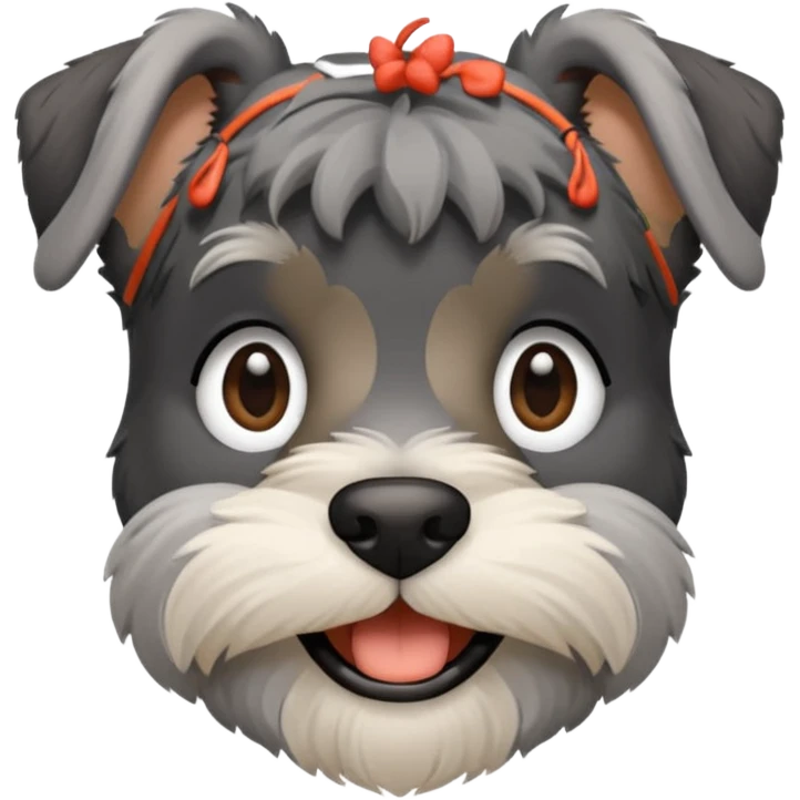 Happy Schnauzer saying hello emoji