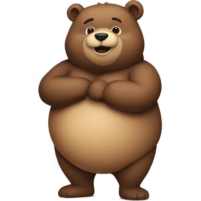 chubby bear with a belly emoji
