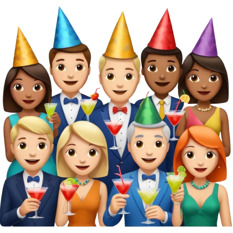 Девушки и мужчины на вечеринке. Они веселятся, радуются, пьют коктейли emoji