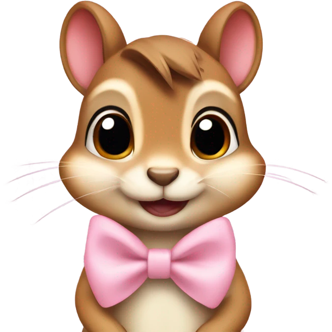 Cute kind Chipmunk with light pink bow emoji