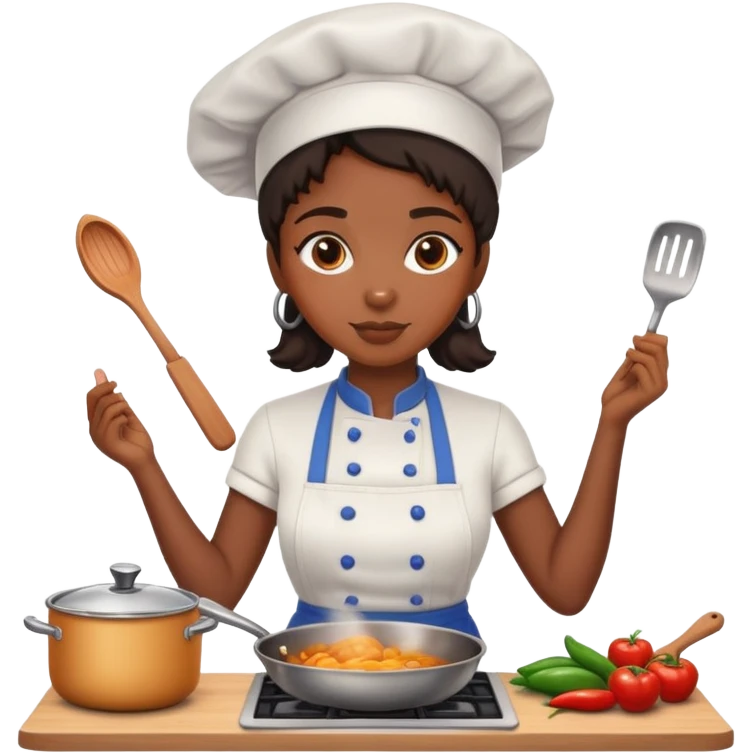 Black girl cooking emoji