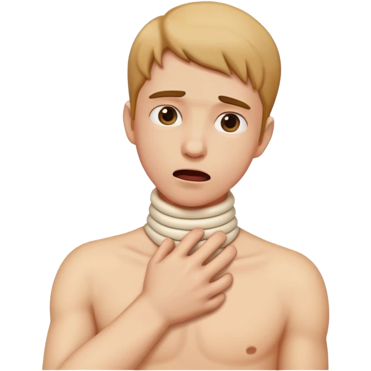 Person choking holding neck emoji