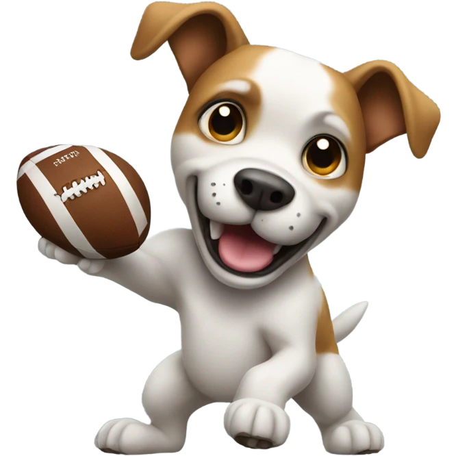 Dog throwing a football emoji