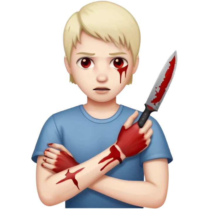 cutting wrist with blade emoji