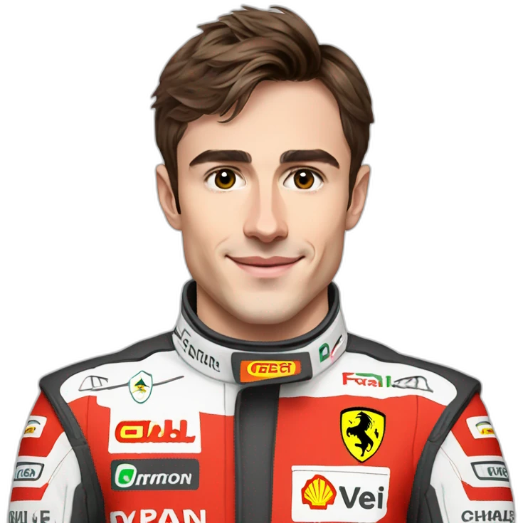 Charles leclerc avec combinaison Ferrari emoji