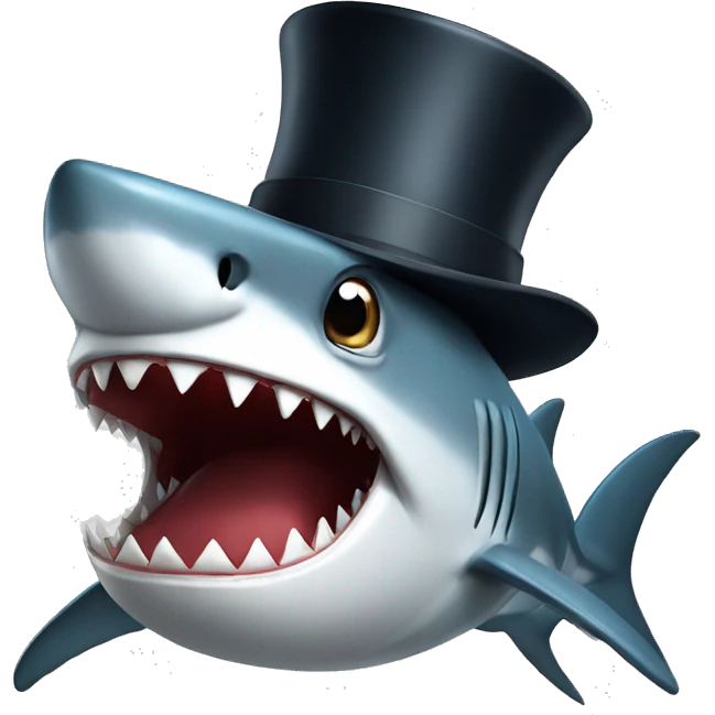 Shark with a top hat  emoji