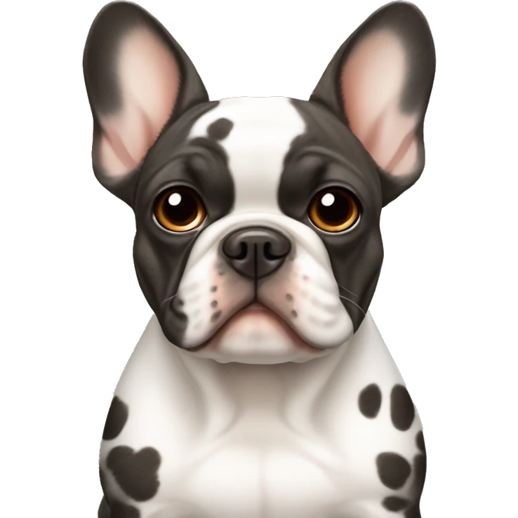 French bulldog light black with brown spots  emoji