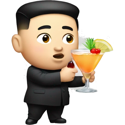 Kim Jong un Holding a Cocktail  emoji