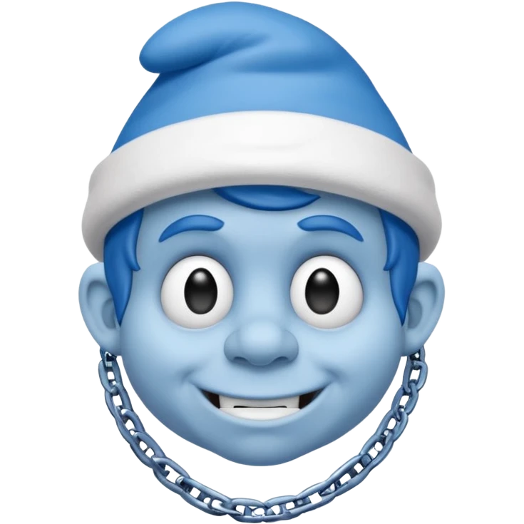 Smurf with chain emoji