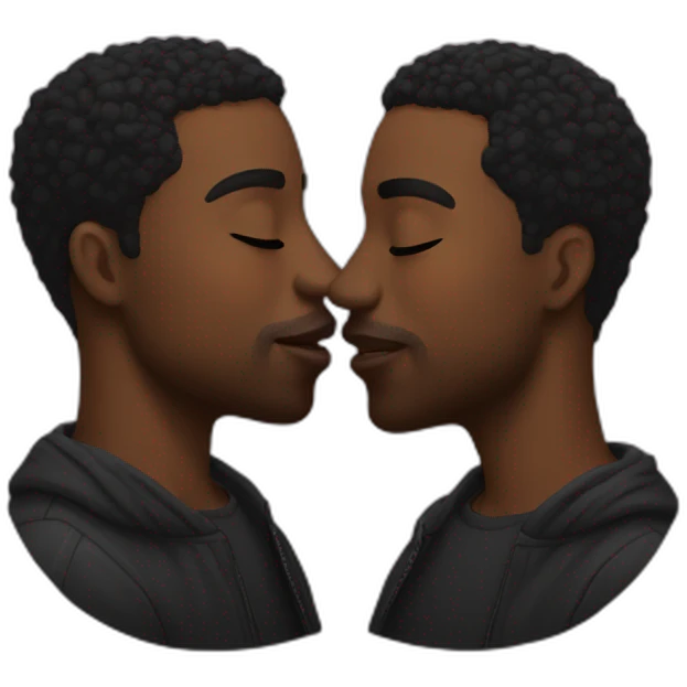 Gay black dudes kissing emoji