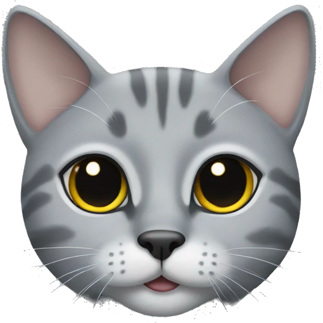 Grey cat with black nose  emoji