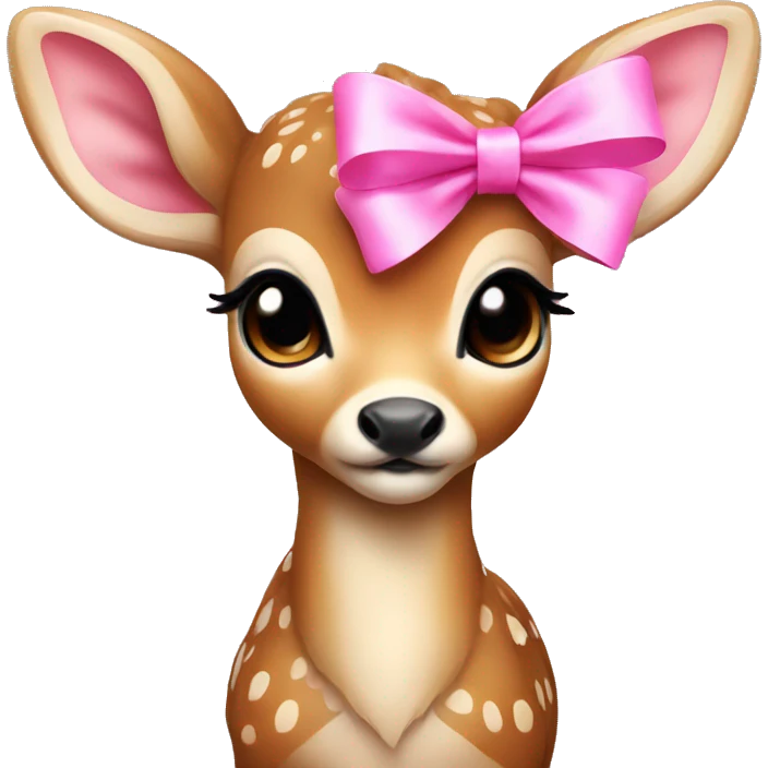 Baby deer with pink bow emoji