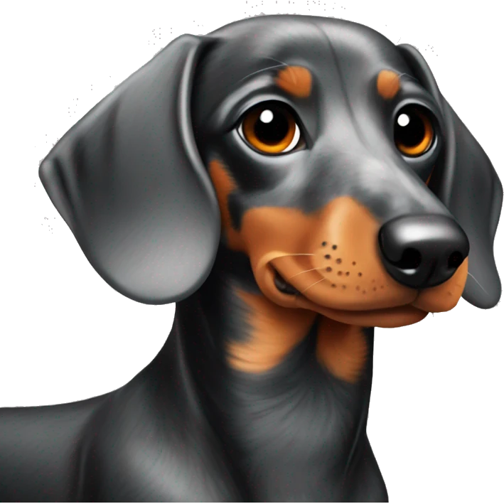 marble dachshund black gray orange emoji
