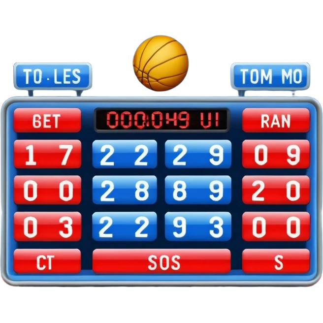 scoreboard stadium in blue (#00A3E0) and red (#F9423A) emoji
