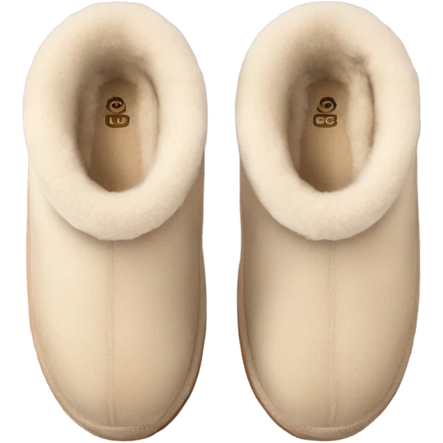 pastel beige cute ugg slippers emoji