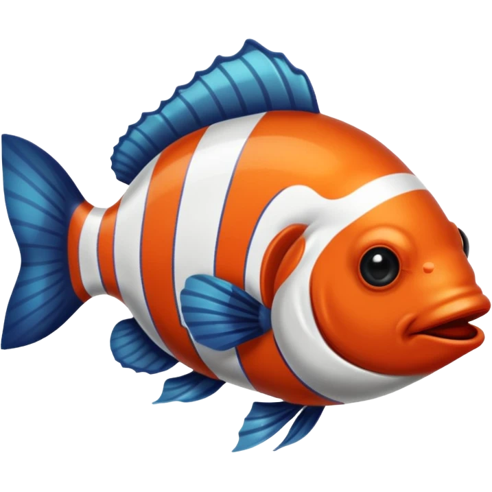 Poisson clown noir et blanc emoji