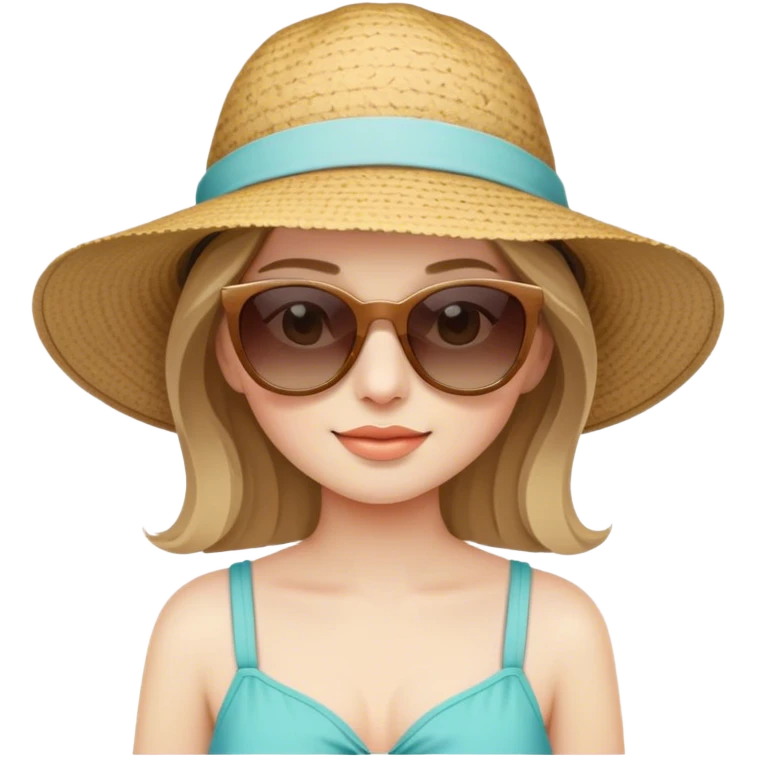 Pale skin girl with dark blonde hair on vacation emoji