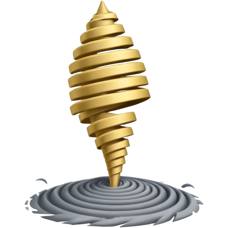 A slender grey tornado spiraling upward from the ground emoji