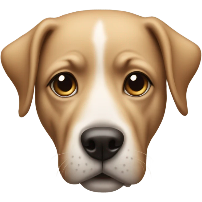 Straight faced dog emoji