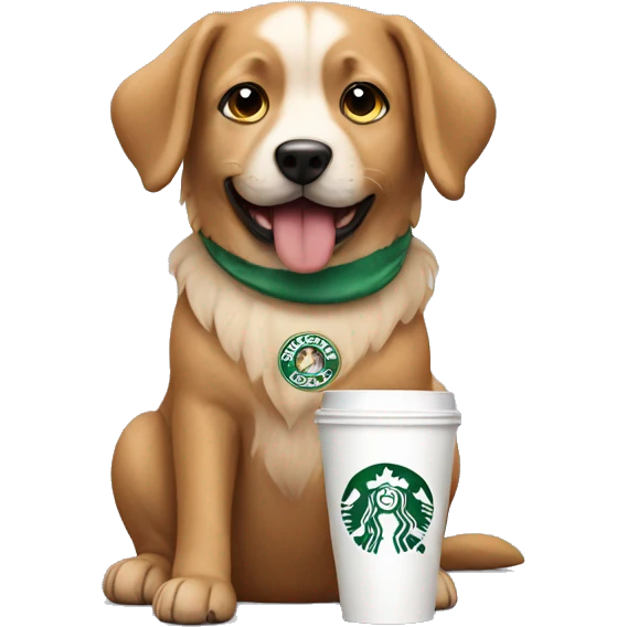 Dog with Starbucks  emoji