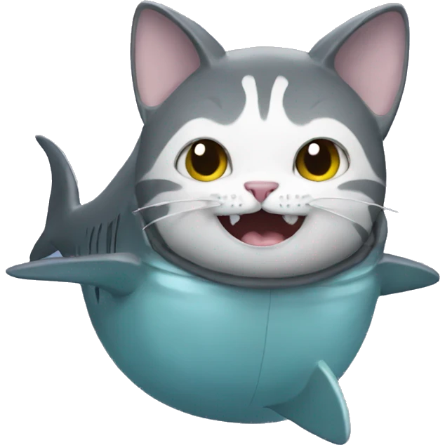 Cat in a shark costume  emoji