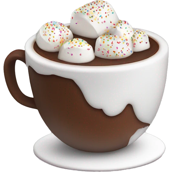 Hot chocolate with marshmallows and sprinkles emoji