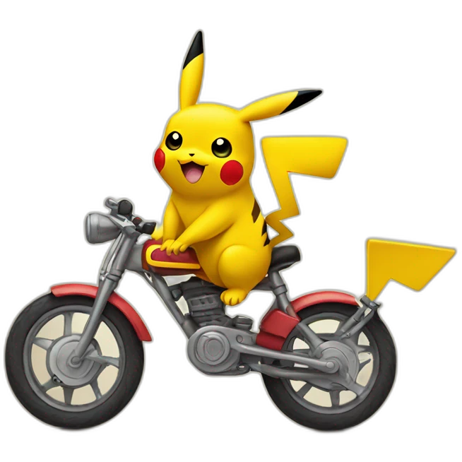 Pikachu on a bike emoji