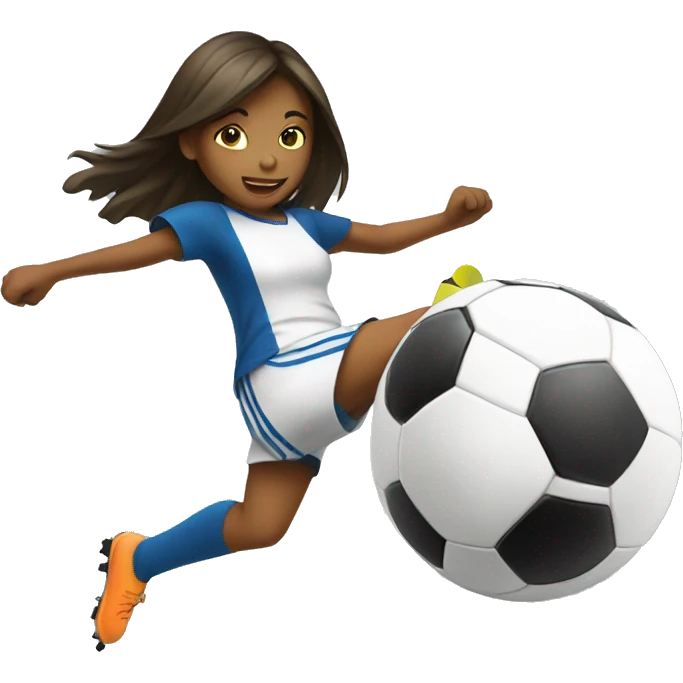 Girl kicking a soccer ball emoji