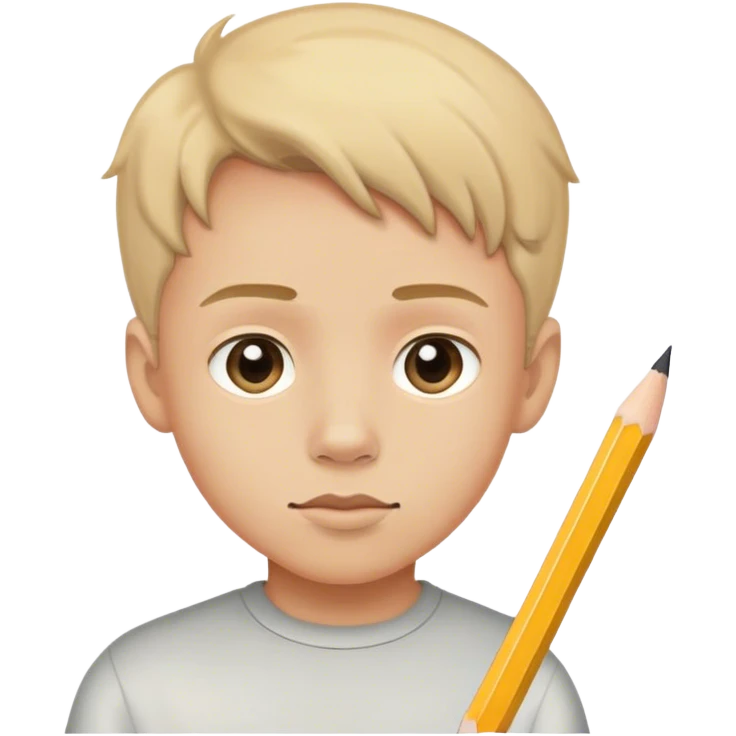 boy drawing with pencil emoji