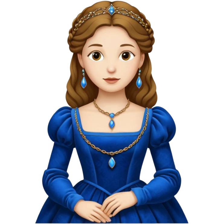 Renaissance lady, blue dress emoji