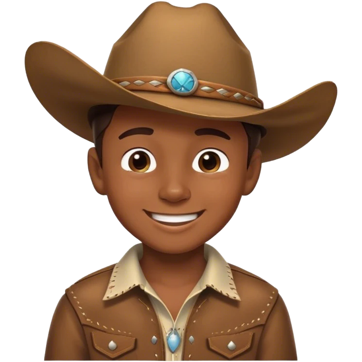 smiling boy in cowboy hat winking  emoji