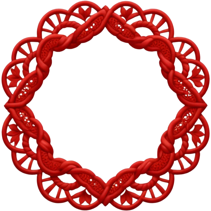 red thin twisted lace emoji