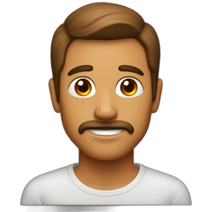 Hombre color canela con lunar entre nariz y labio emoji