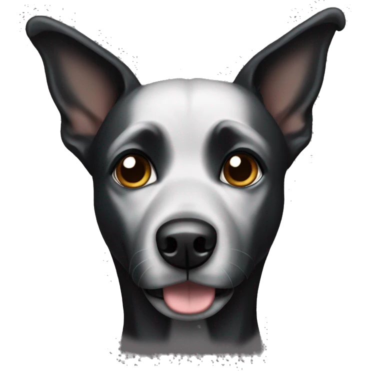 Black dog pointy ears emoji