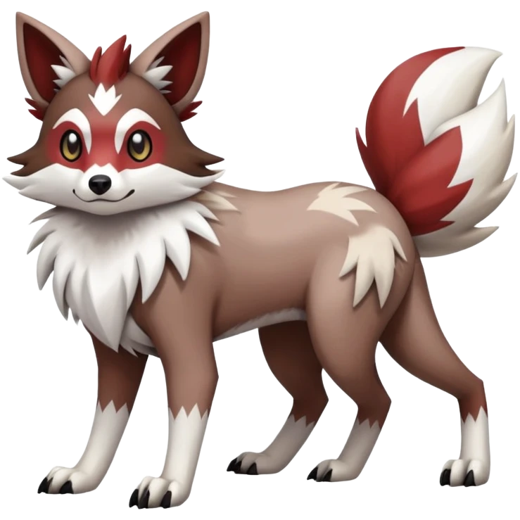 zigzagoon-Lycanroc-linoone-furret-Fakémon-hybrid-creature (full body)  emoji