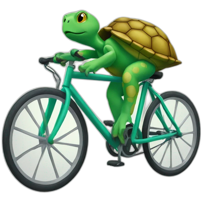 Tortugas montando bicicleta emoji