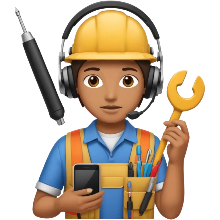 person with digital toolkit, digital vibes, digital background, internet emoji