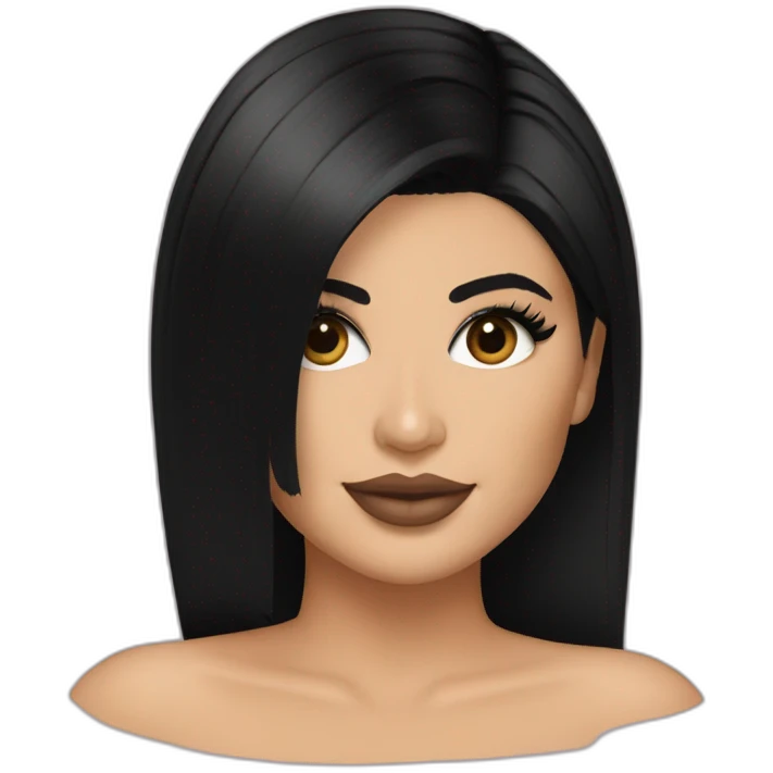 Kylie jenner black hair emoji
