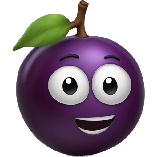 3D plum emoji