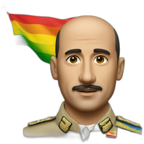 Hyperrealist Francisco franco with a lgtbi flag emoji