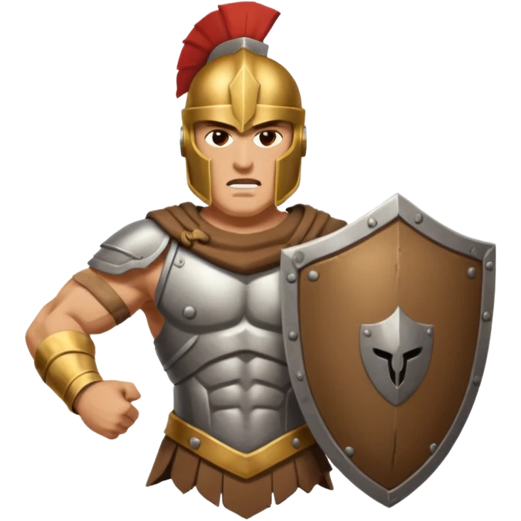 A spertan warrior shaking a shield writing "LAZY NOOB"on it emoji