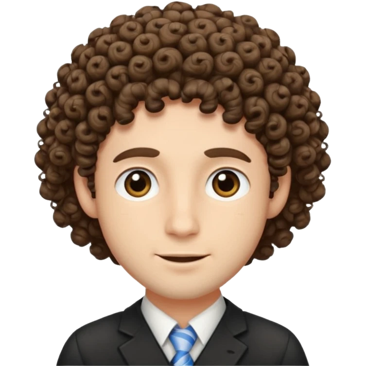 jewish man's face, wearing a tiny yarmulke and curly hair strands emoji