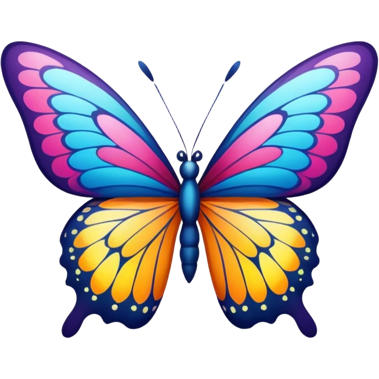 Colorful colors flying butterflys emoji